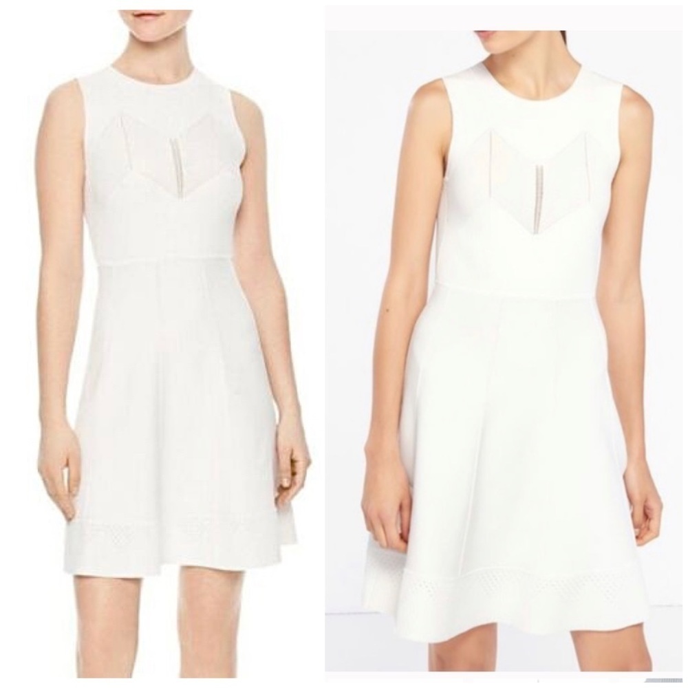 SANDRO Paris Areva Knit Sleeveless Dress in White R1632E-11 - Picture 7 of 7